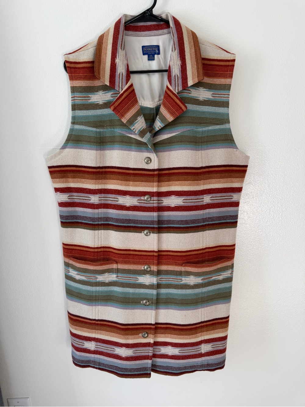 Pendleton Sleeveless Tank Button Dress or Vest